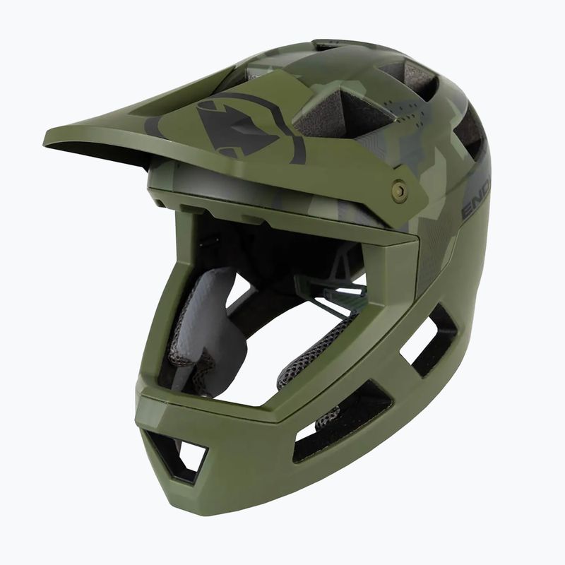 Vaikiškas dviračių šalmas Endura Singletrack Full Face Youth olive green 6