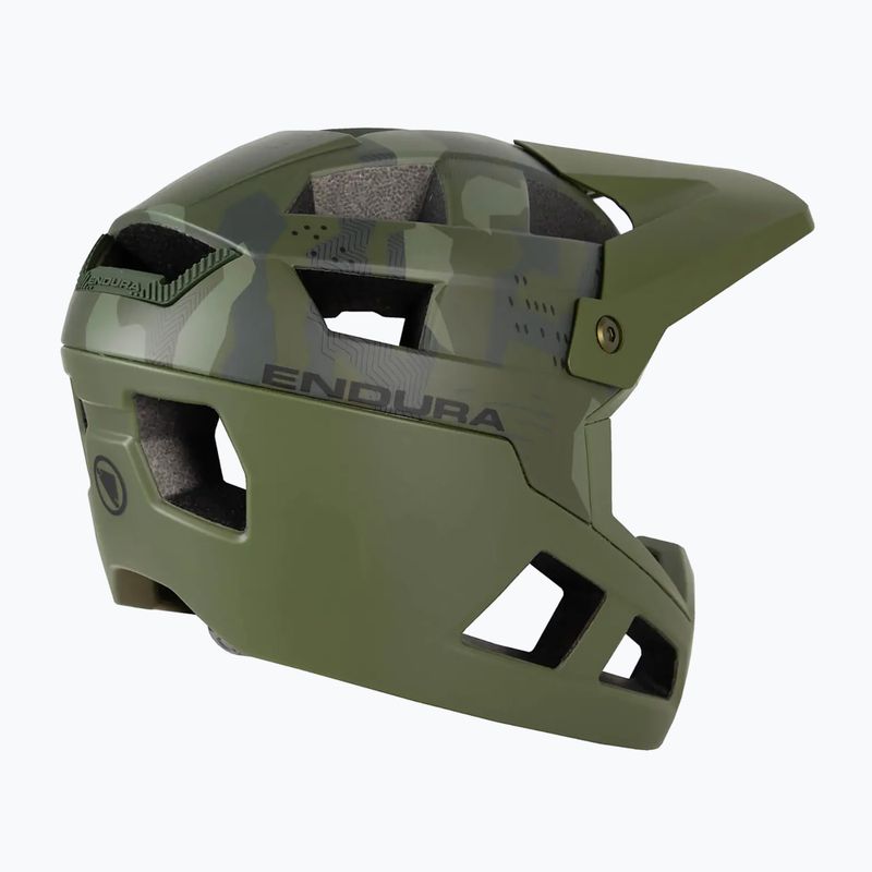 Vaikiškas dviračių šalmas Endura Singletrack Full Face Youth olive green 7
