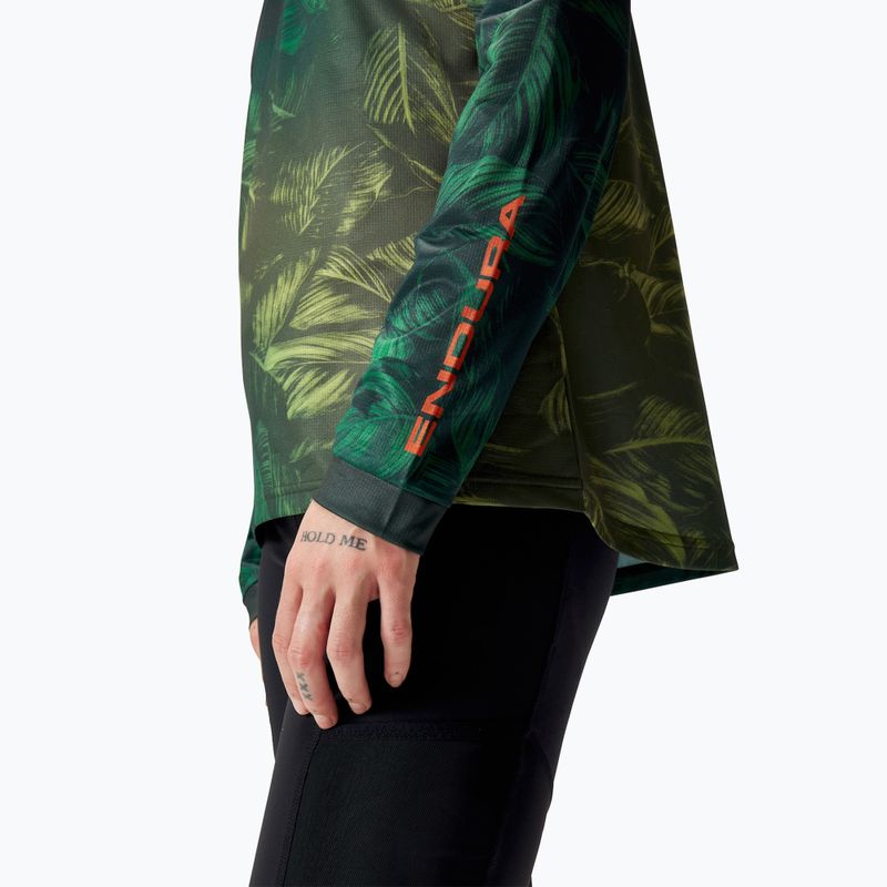 Moteriški dviračių marškinėliai ilgomis rankovėmis Endura Tropical Print Ltd ghillie green 7