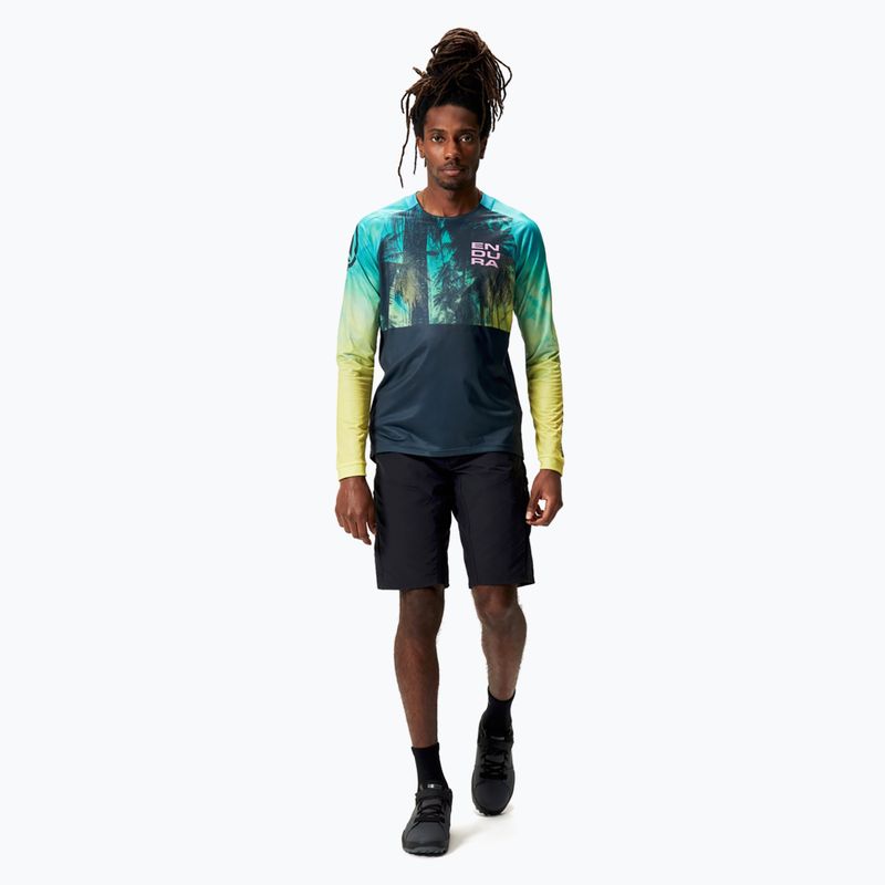 Vyriški dviračių marškinėliai ilgomis rankovėmis Endura Tropical Print Ltd atlantic 2