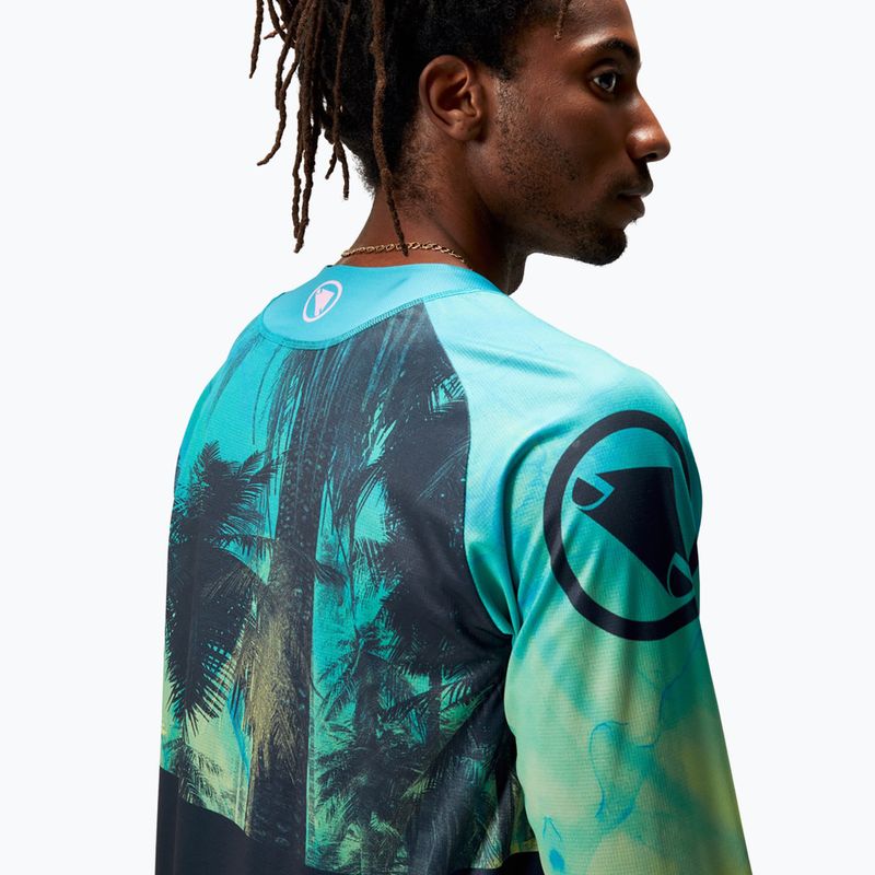 Vyriški dviračių marškinėliai ilgomis rankovėmis Endura Tropical Print Ltd atlantic 6