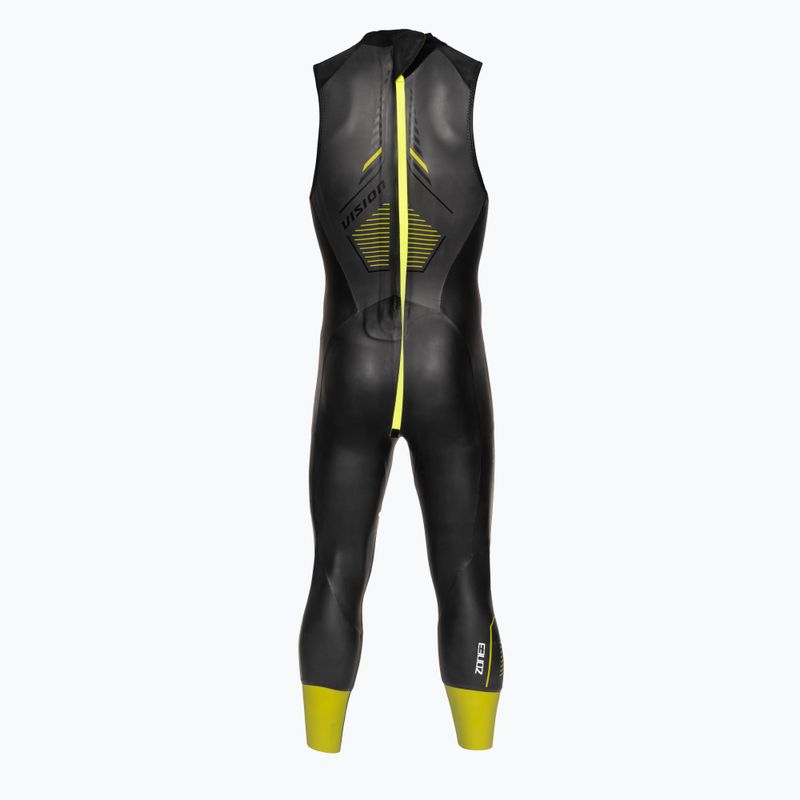 Vyriškas triatlono hidrokostiumas ZONE3 Sleeveless Vision black/lime/gun metal 3