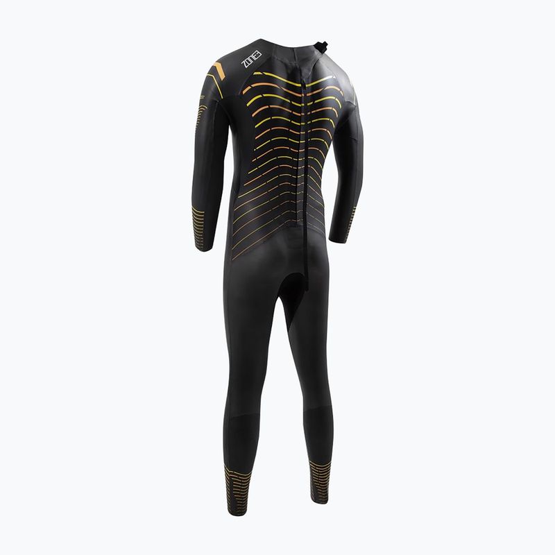 Vyriškas plaukimo hidrokostiumas ZONE3 Thermal Aspect Breaststroke black/orange/yellow 2