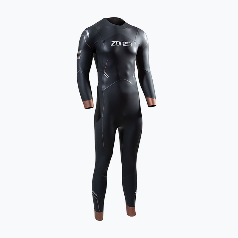 Vyriškas ZONE3 Thermal Agile 3 mm juodas/auksinis triatlono hidrokostiumas