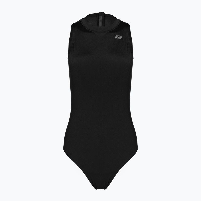 Moteriškas vientisas plaukimo kostiumas ZONE3 OWS Renew High Neck black
