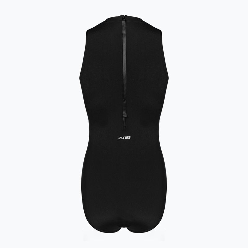 Moteriškas vientisas plaukimo kostiumas ZONE3 OWS Renew High Neck black 2