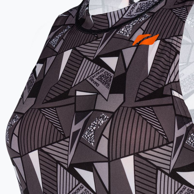 Moteriškas vientisas plaukimo kostiumas ZONE3 OWS Renew High Neck black/white 3