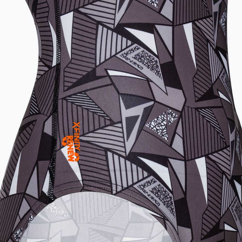 Moteriškas vientisas plaukimo kostiumas ZONE3 OWS Renew High Neck black/white 4