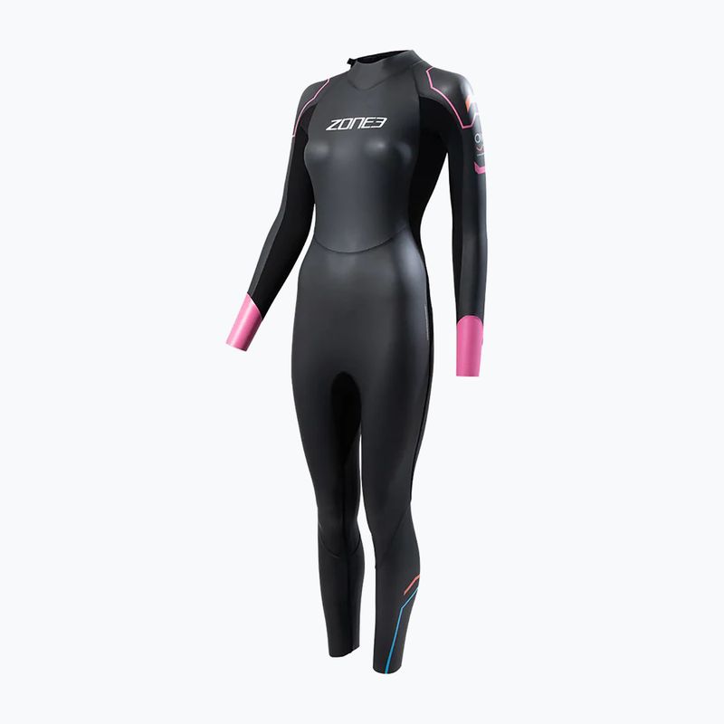 Moteriškas ZONE3 Aspect Breaststroke 3,5 mm juodas/rožinis plaukimo kostiumas
