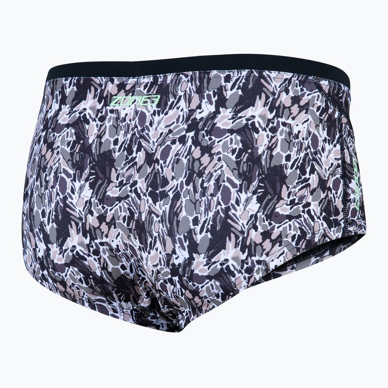 Vyriški plaukimo šortai ZONE3 Pacific Koa Brief Shorts black/green 2