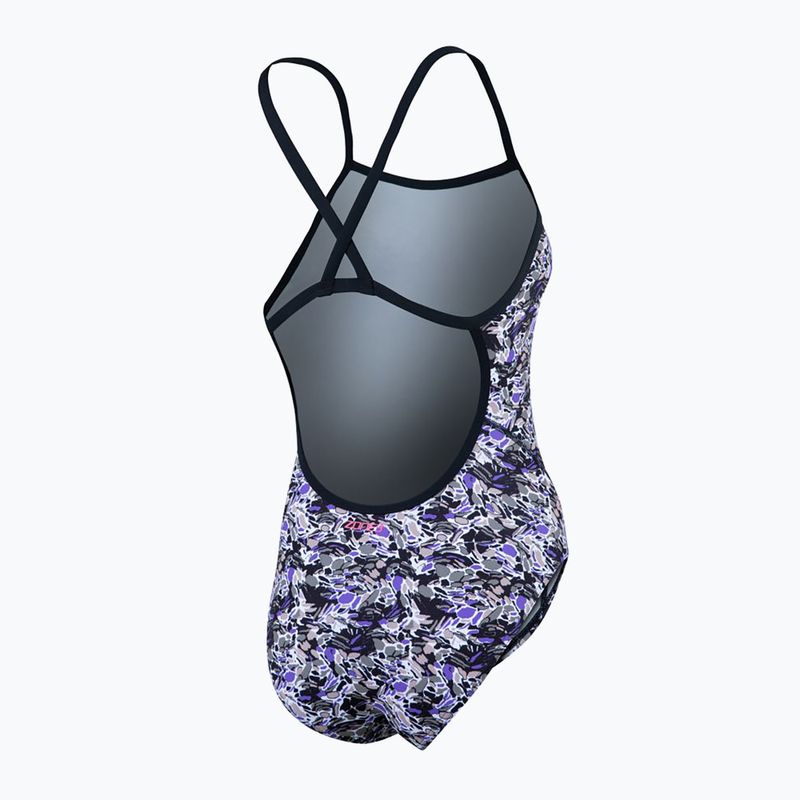 Moteriškas vientisas plaukimo kostiumas ZONE3 Pacific Koa Strap Back black/green 5