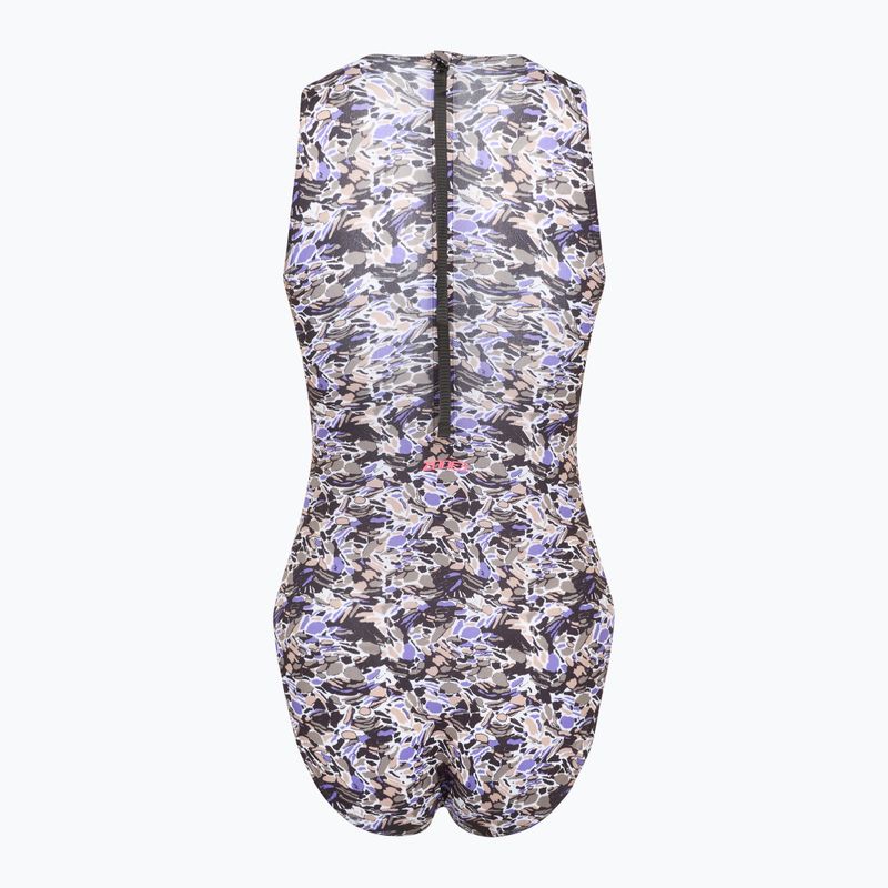 Moteriškas vientisas plaukimo kostiumas ZONE3 Pacific Koa High Neck black/green 2