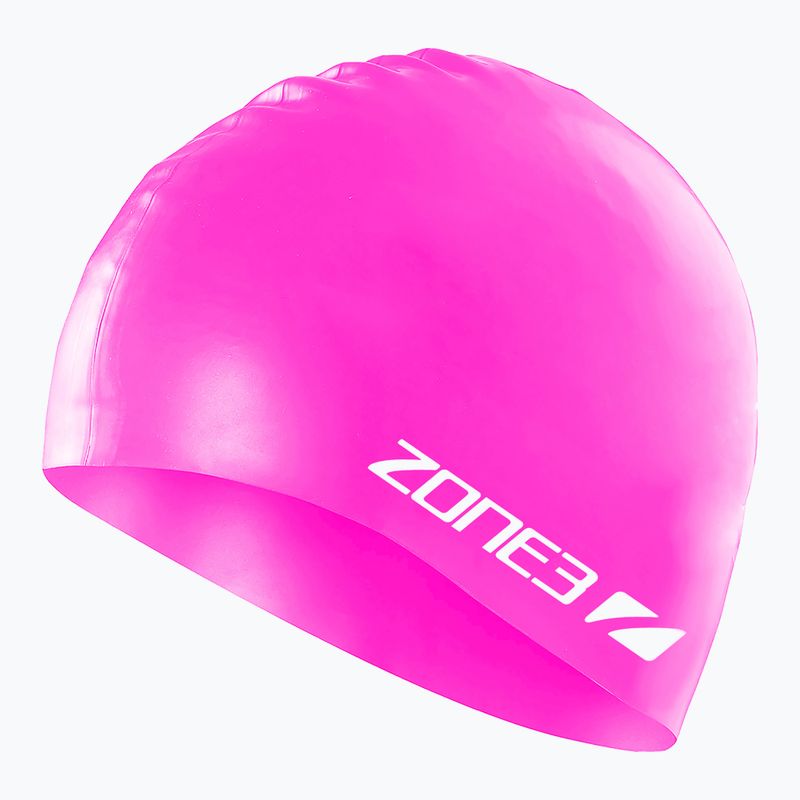 Plaukimo kepuraitė ZONE3 Silicone Swim hi-vis pink