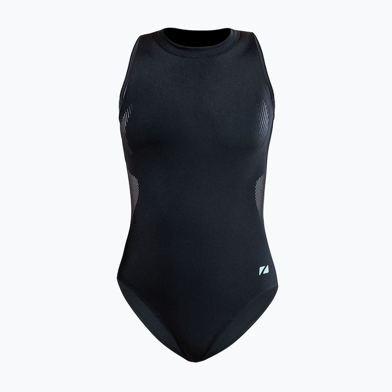 Moteriškas vientisas maudymosi kostiumėlis ZONE3 High Neck Costume black
