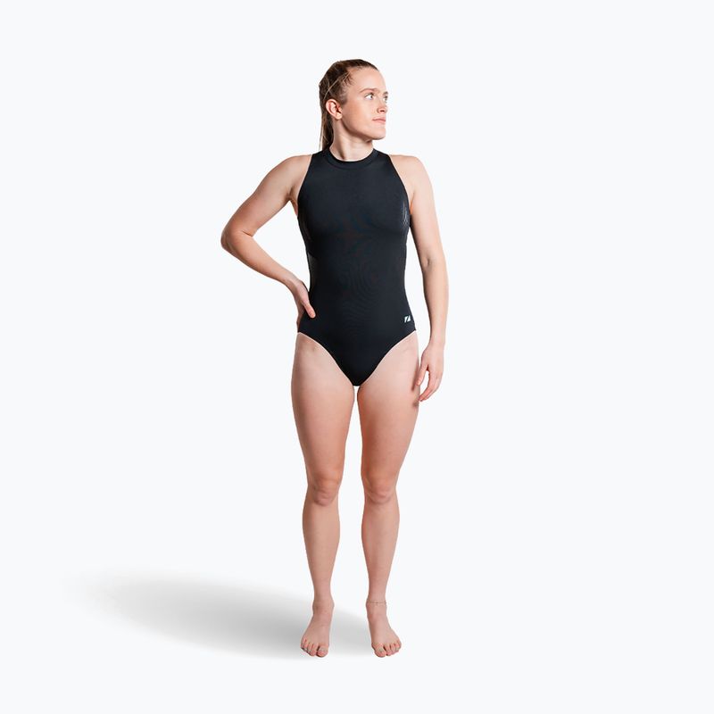 Moteriškas vientisas maudymosi kostiumėlis ZONE3 High Neck Costume black 3