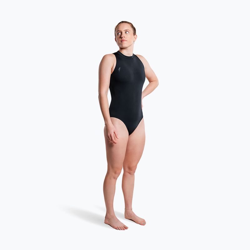 Moteriškas vientisas maudymosi kostiumėlis ZONE3 High Neck Costume black 4