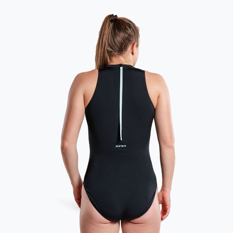 Moteriškas vientisas maudymosi kostiumėlis ZONE3 High Neck Costume black 6