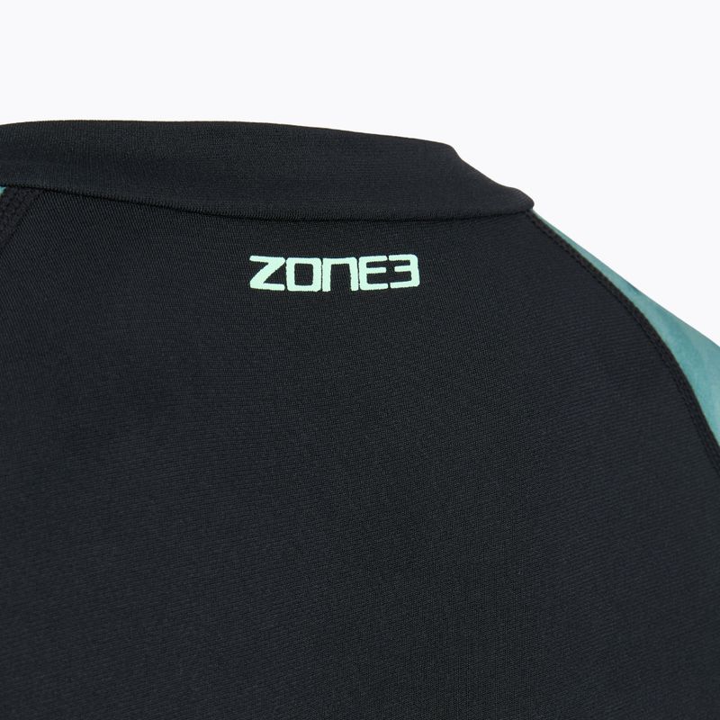 Moteriškas vientisas maudymosi kostiumėlis ZONE3 Long Sleeve teal tie dye 4