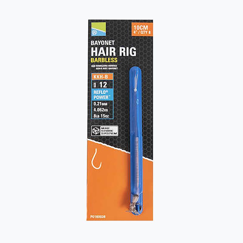 Preston Innovations KKH-B Mag Store Hair Rigs kabliukas be spyglių + linija aiški P0160025 methode leader