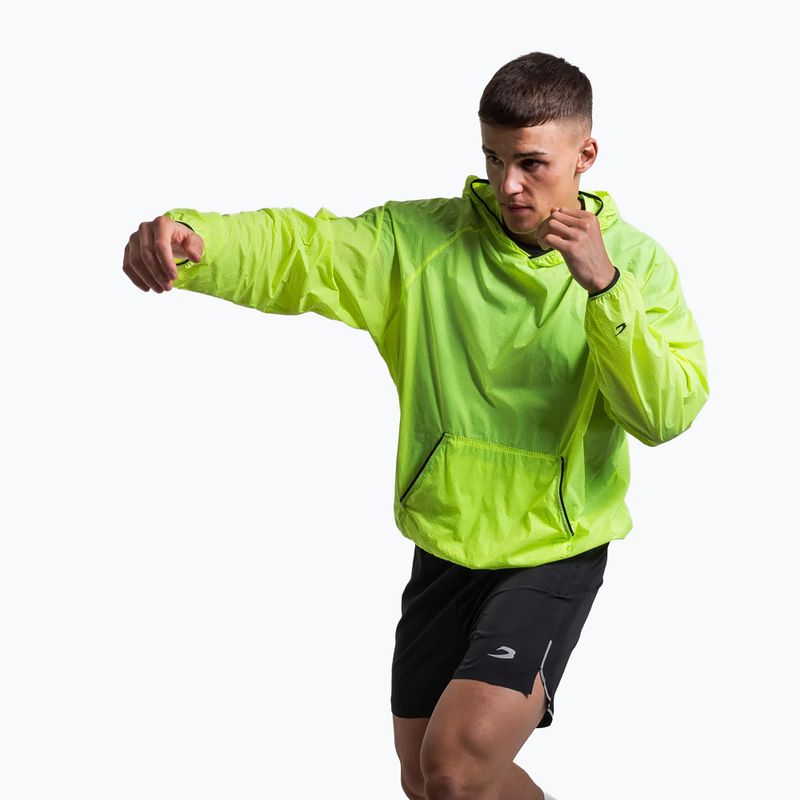Vyriška vėjo nepraleidžianti striukė BOXRAW Genaro Oversized Windbreaker Hoodie neoninės geltonos spalvos 4