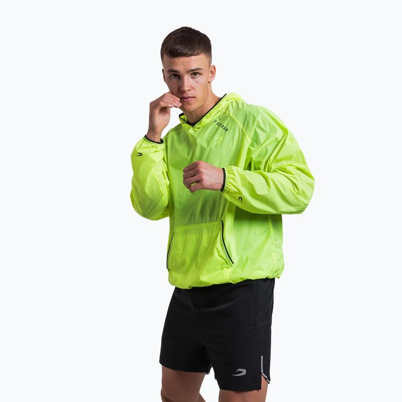 Vyriška vėjo nepraleidžianti striukė BOXRAW Genaro Oversized Windbreaker Hoodie neoninės geltonos spalvos 5