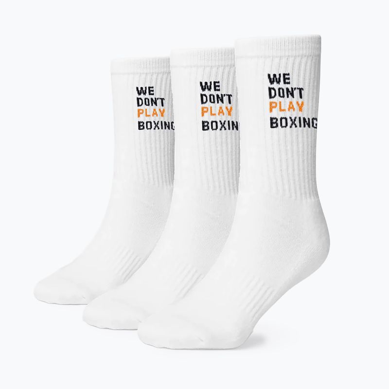 Vyriškos kojinės BOXRAW We Don't Play Boxing Crew 3 pairs white