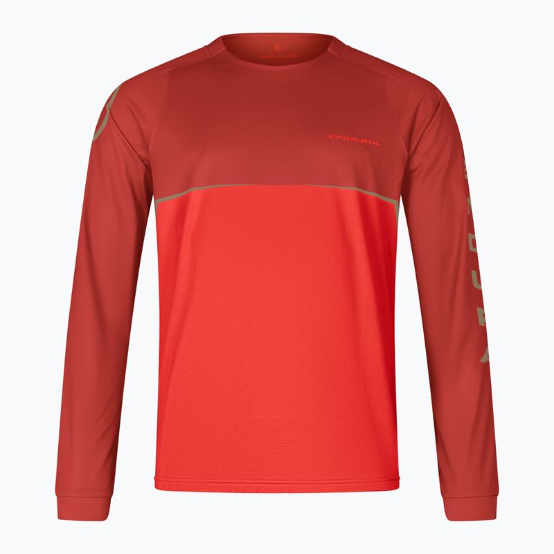 Vyriški dviračių marškinėliai ilgomis rankovėmis Endura Core Printed flame red 3