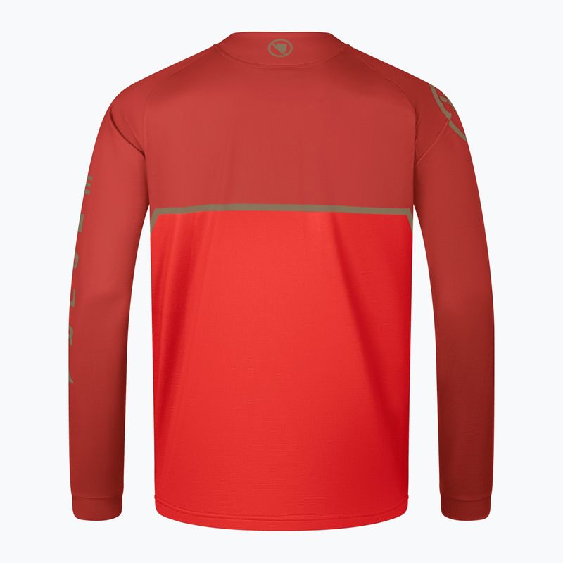 Vyriški dviračių marškinėliai ilgomis rankovėmis Endura Core Printed flame red 4