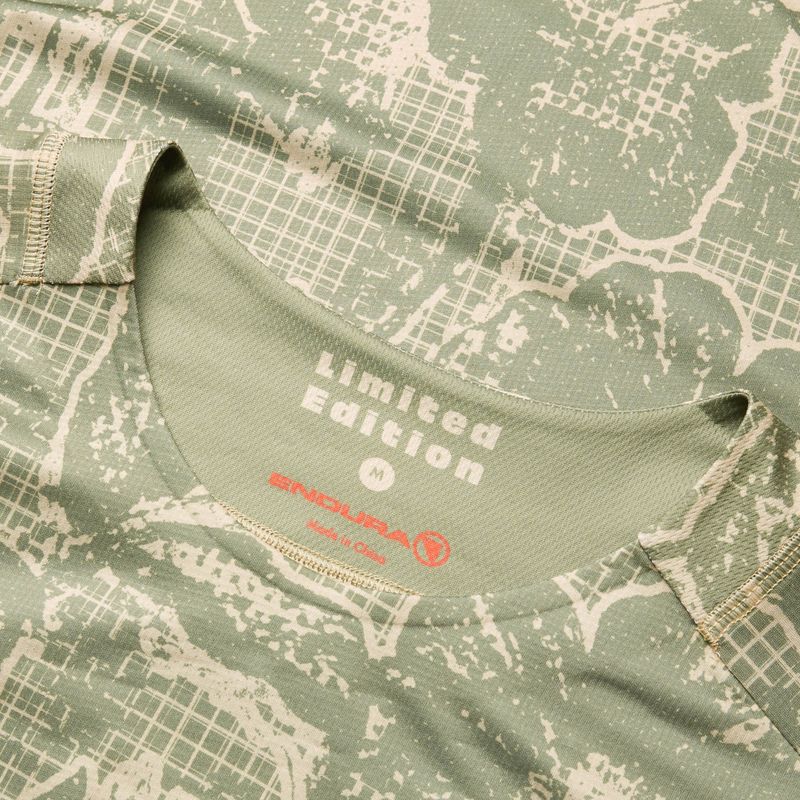 Vyriški dviračių marškinėliai ilgomis rankovėmis Endura Grid Floral Ltd tweed green 6