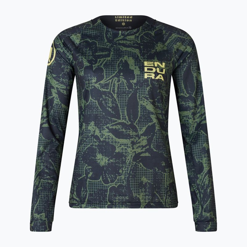 Moteriški dviračių marškinėliai ilgomis rankovėmis Endura Floral Ltd W black 4