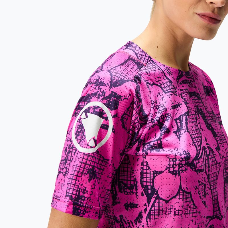 Moteriški dviračių marškinėliai Endura Grid Floral Ltd W pink pop 6