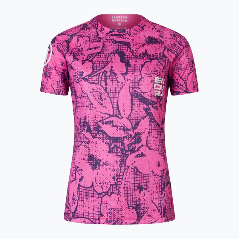 Moteriški dviračių marškinėliai Endura Grid Floral Ltd W pink pop 7