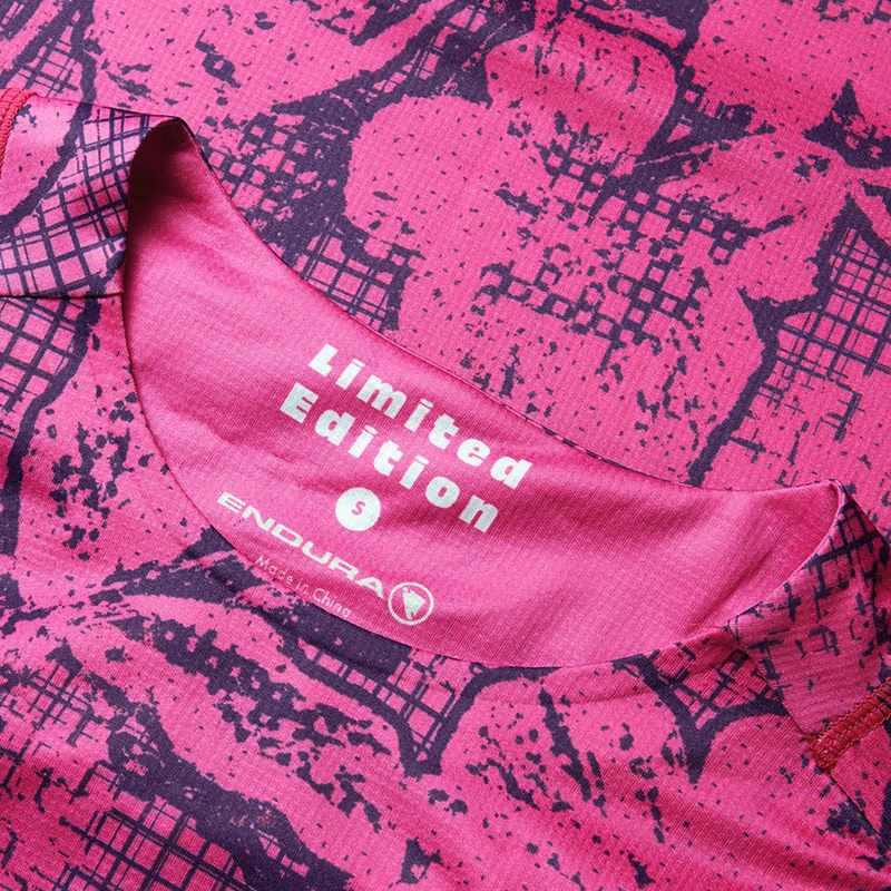 Moteriški dviračių marškinėliai Endura Grid Floral Ltd W pink pop 9