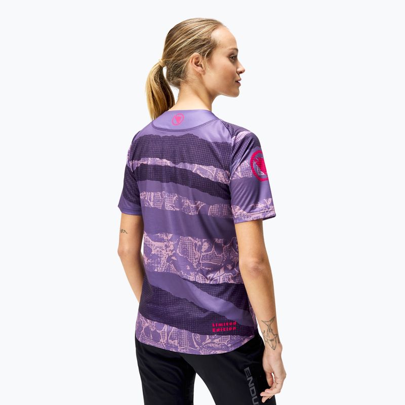 Moteriški dviračių marškinėliai Endura Patchwork Ltd W bramble 3