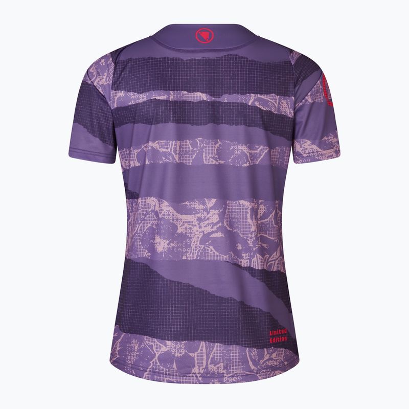 Moteriški dviračių marškinėliai Endura Patchwork Ltd W bramble 5