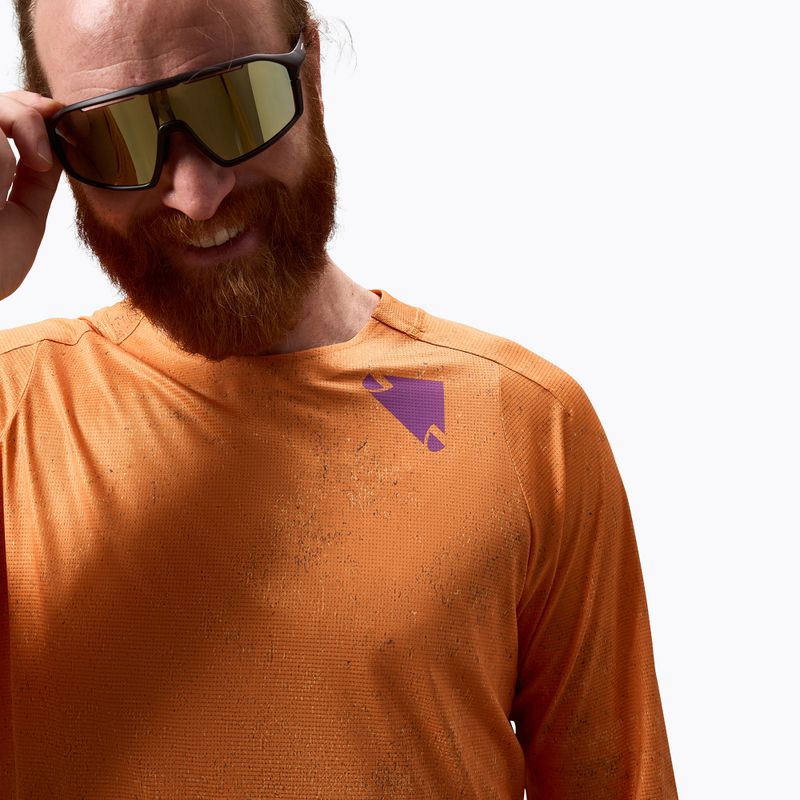 Vyriški dviračių marškinėliai ilgomis rankovėmis Endura Singletrack Print end orange 4