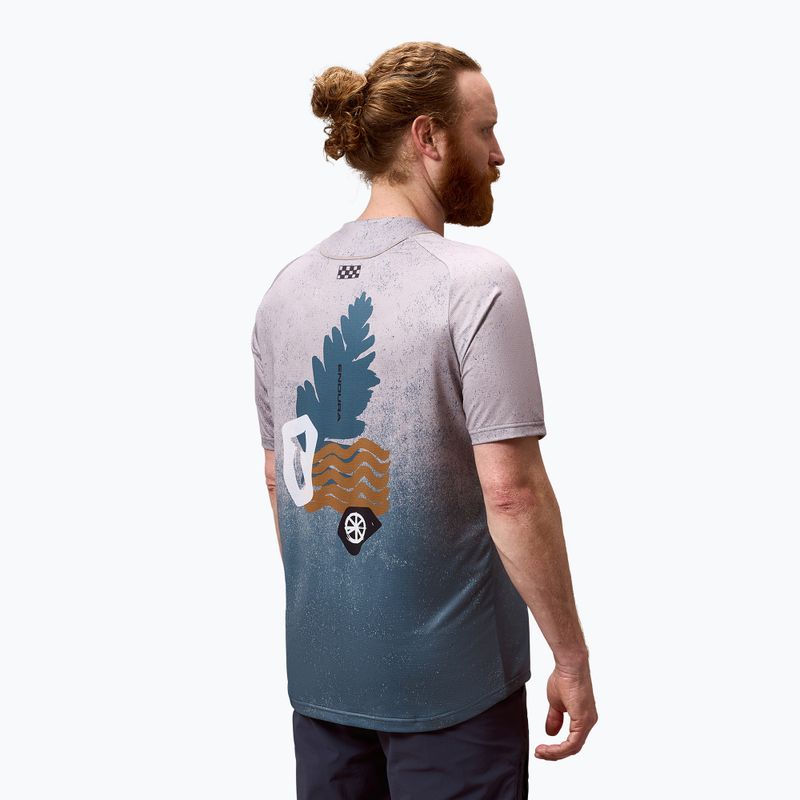 Vyriški dviračių marškinėliai Endura Singletrack Print titanium 3