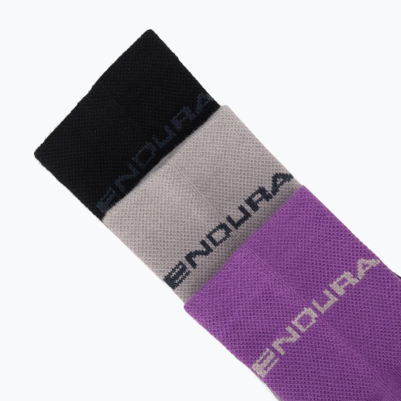 Moteriškos kojinės Endura Coolmax Race 3 pairs W end purple 6