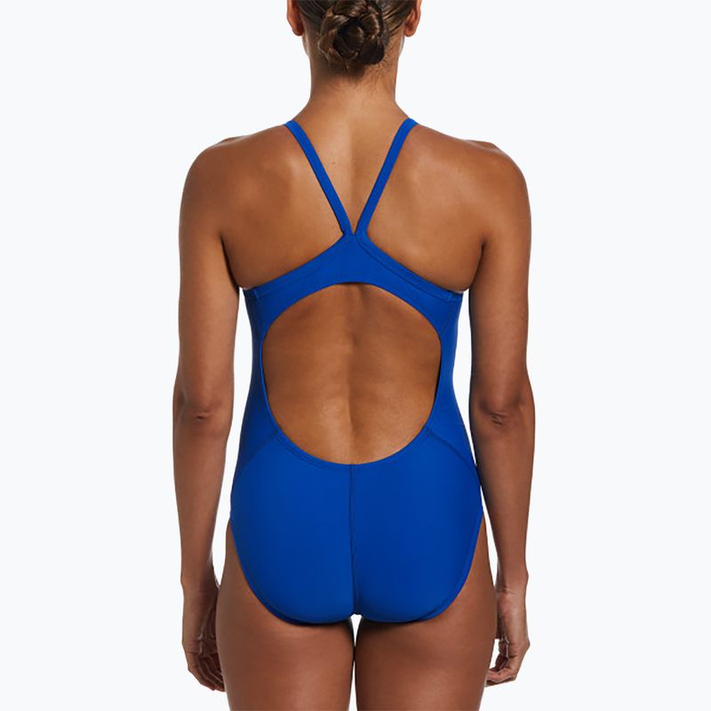 Moteriškas vientisas maudymosi kostiumėlis Nike Solid Racerback game royal 3