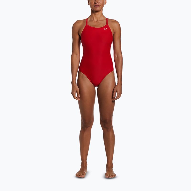 Moteriškas vientisas maudymosi kostiumėlis Nike Solid Racerback university red 2