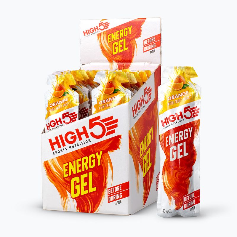 HIGH5 Energy energinis gelis 40 g apelsinų skonio