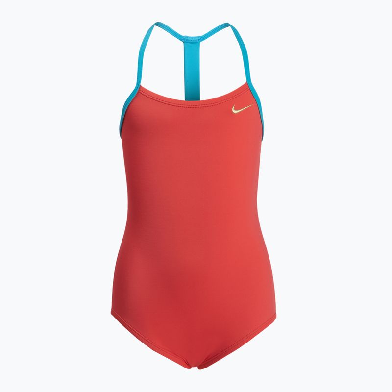 Nike Solid Girl II vaikiškas vientisas maudymosi kostiumėlis oranžinis NESS9629-859