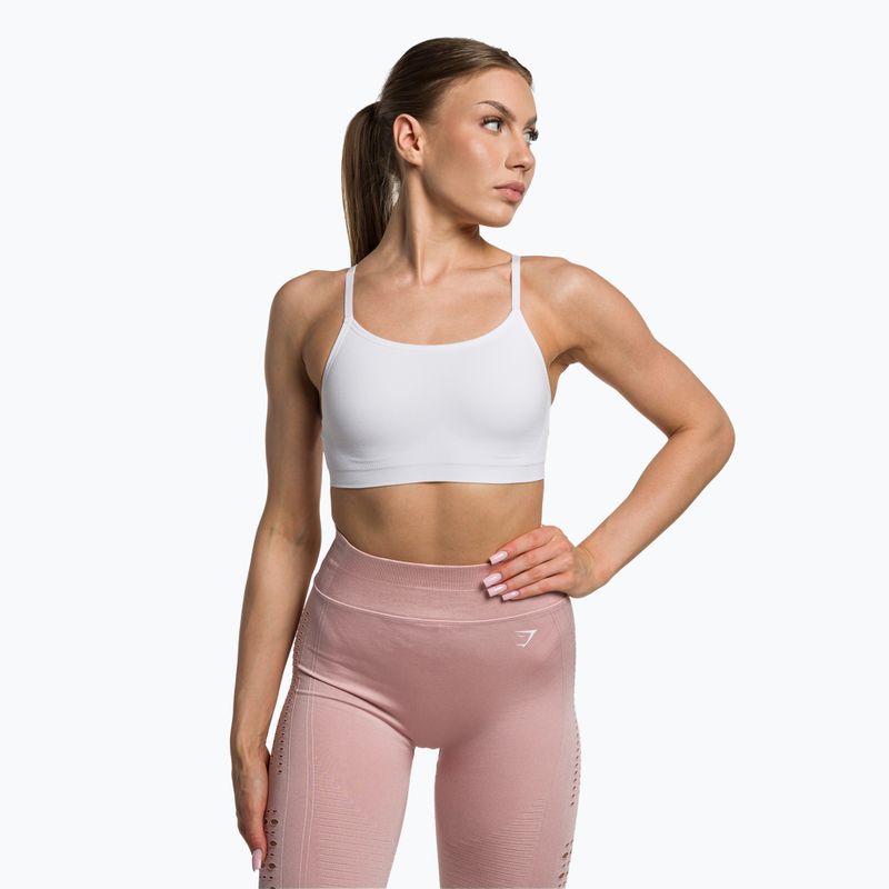 "Gymshark Seamless Bralette High Neck" fitneso liemenėlė balta