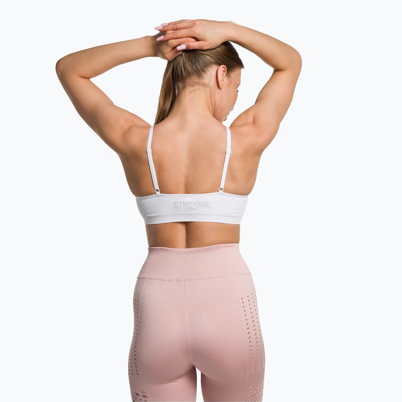 "Gymshark Seamless Bralette High Neck" fitneso liemenėlė balta 3