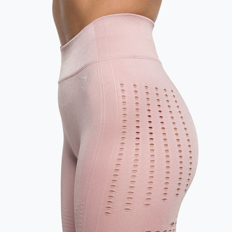 Moteriškos treniruočių tamprės Gymshark Flawless Shine Seamless pink/white 4