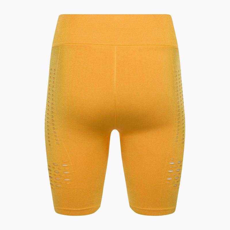 Moteriški šortai Gymshark Flawless Shine Seamless saffron/yellow treniruočių šortai 6