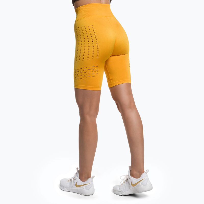 Moteriški šortai Gymshark Flawless Shine Seamless saffron/yellow treniruočių šortai 3