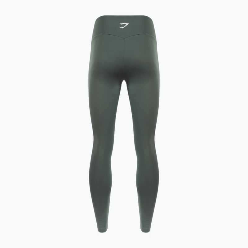 Moteriškos treniruočių tamprės Gymshark Training Full Length obsidian / green 2