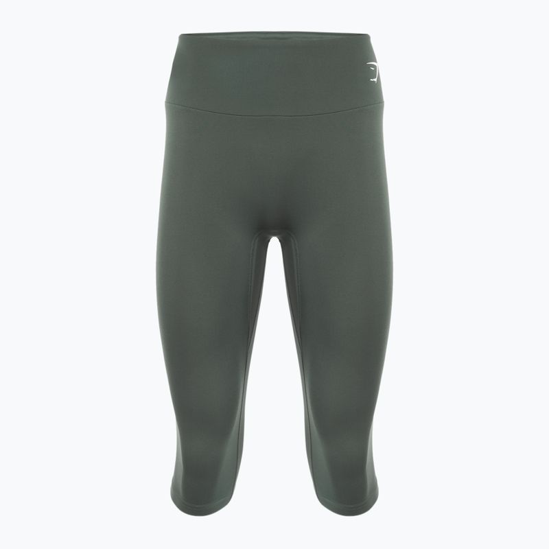 Moteriškos treniruočių tamprės Gymshark Training Cropped obsidian / green