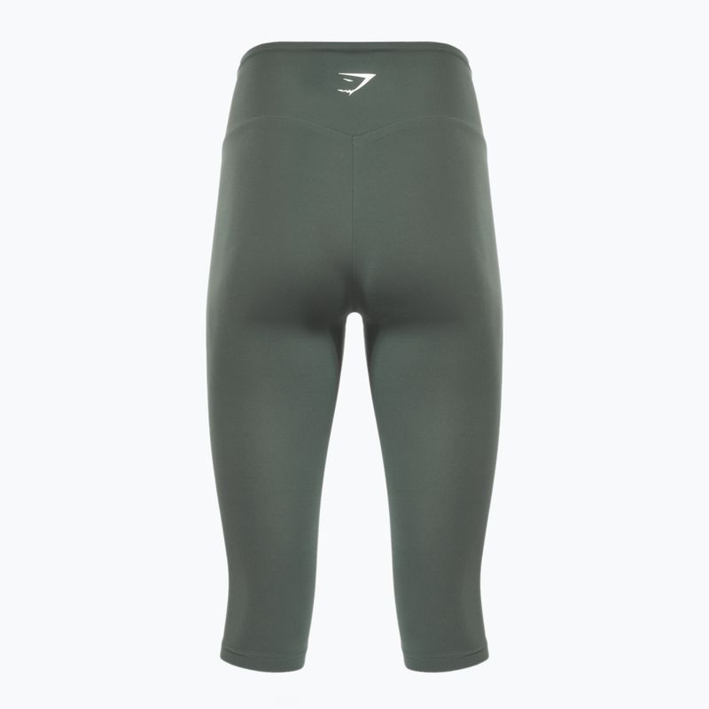 Moteriškos treniruočių tamprės Gymshark Training Cropped obsidian / green 2